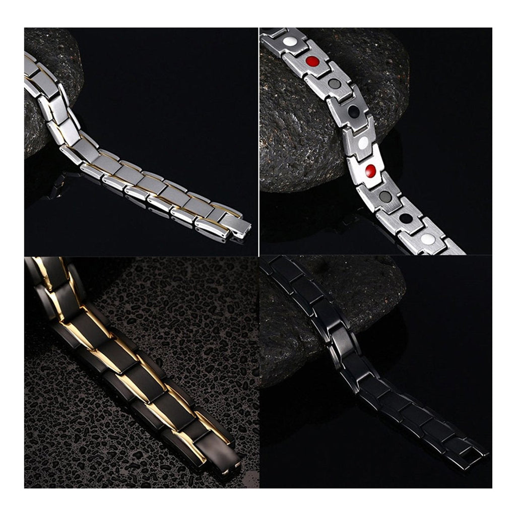 Gold Stainless Steel Magnet Health Care Therapy Bio Energy Bracelet
