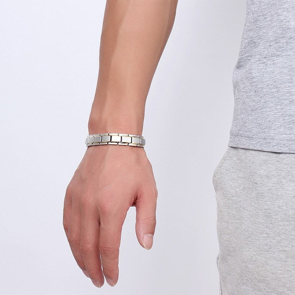 Gold Stainless Steel Magnet Health Care Therapy Bio Energy Bracelet