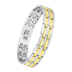 Gold Stainless Steel Magnet Health Care Therapy Bio Energy Bracelet