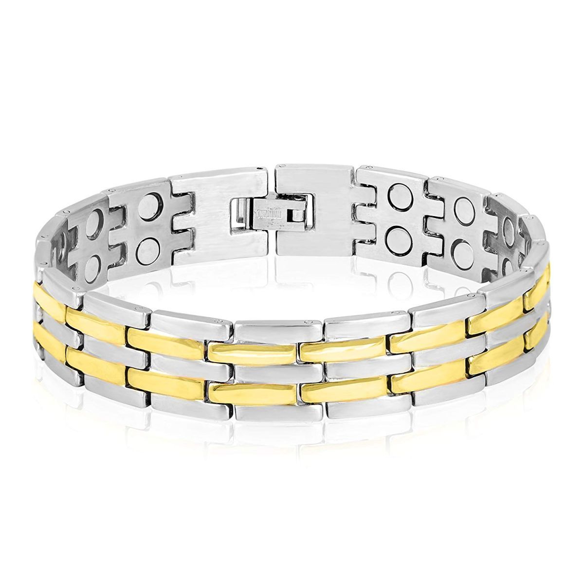 Gold Stainless Steel Magnet Health Care Therapy Bio Energy Bracelet Secondary image