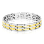 Gold Stainless Steel Magnet Health Care Therapy Bio Energy Bracelet