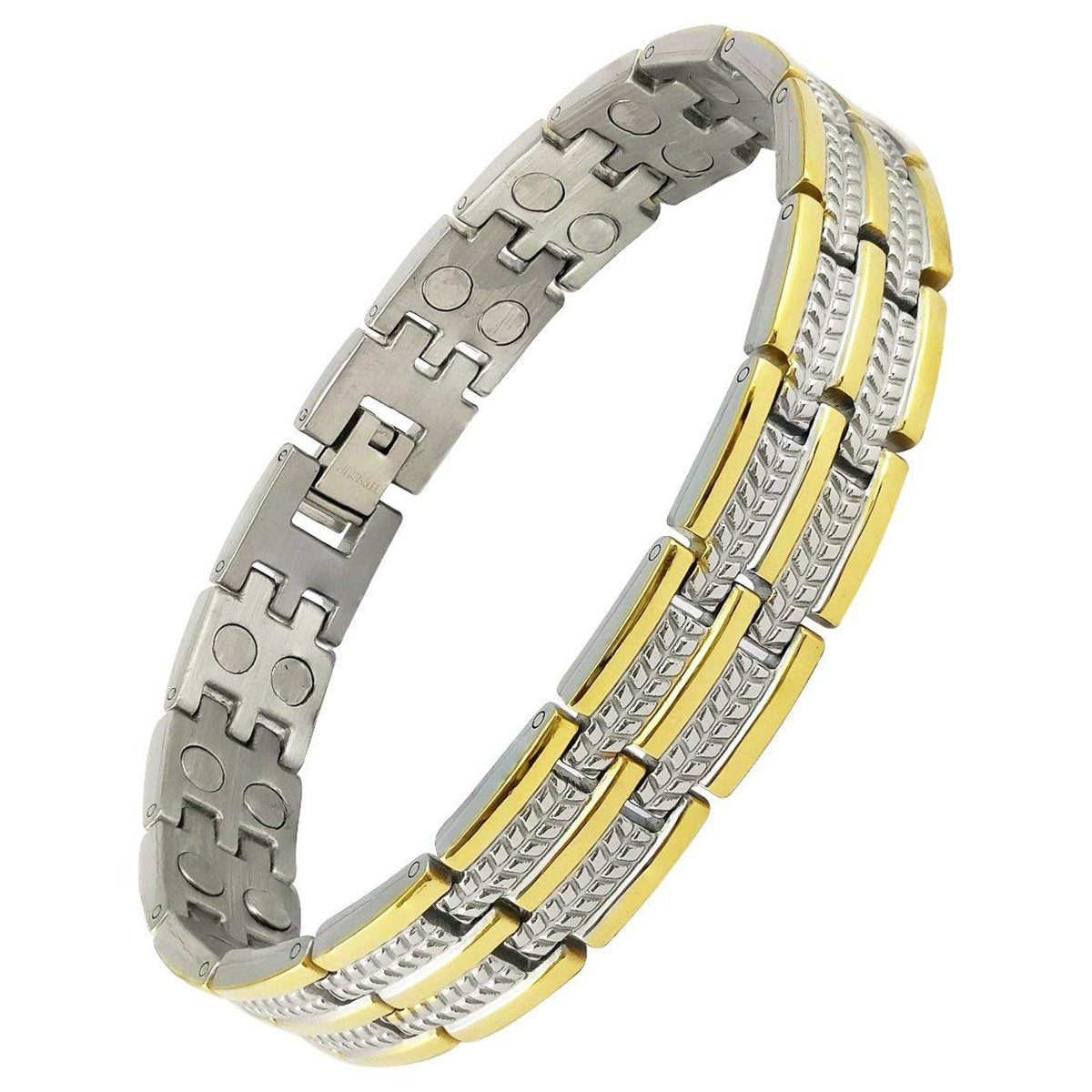 Gold Stainless Steel Magnet Health Care Therapy Bio Energy Bracelet Main image