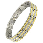 Gold Stainless Steel Magnet Health Care Therapy Bio Energy Bracelet