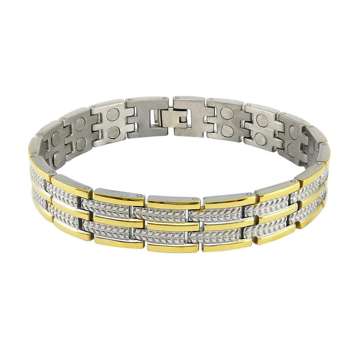 Gold Stainless Steel Magnet Health Care Therapy Bio Energy Bracelet Secondary image