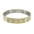 Gold Stainless Steel Magnet Health Care Therapy Bio Energy Bracelet