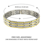 Gold Stainless Steel Magnet Health Care Therapy Bio Energy Bracelet