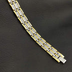 Gold Stainless Steel Magnet Health Care Therapy Bio Energy Bracelet