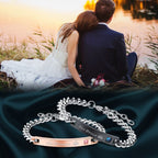 His Princess Rose Gold Silver Stainless Steel Couple Lovers Bracelet