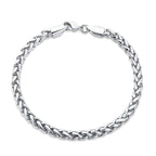 Stylish Wheat Silver 316L Stainless Steel Bracelet Men Women Bulk