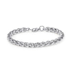 Stylish Wheat Silver 316L Stainless Steel Bracelet Men Women Bulk