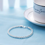 Stylish Wheat Silver 316L Stainless Steel Bracelet Men Women Bulk