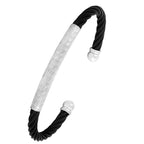 Slim Smart Black Silver Stainless Steel Cuff Kada Bangle Bracelet Bulk