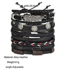 Black Leather Wraps Casual Party Wear Skin Friendly Bracelets Bulk