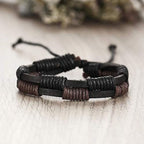 Black Leather Wraps Casual Party Wear Skin Friendly Bracelets Bulk