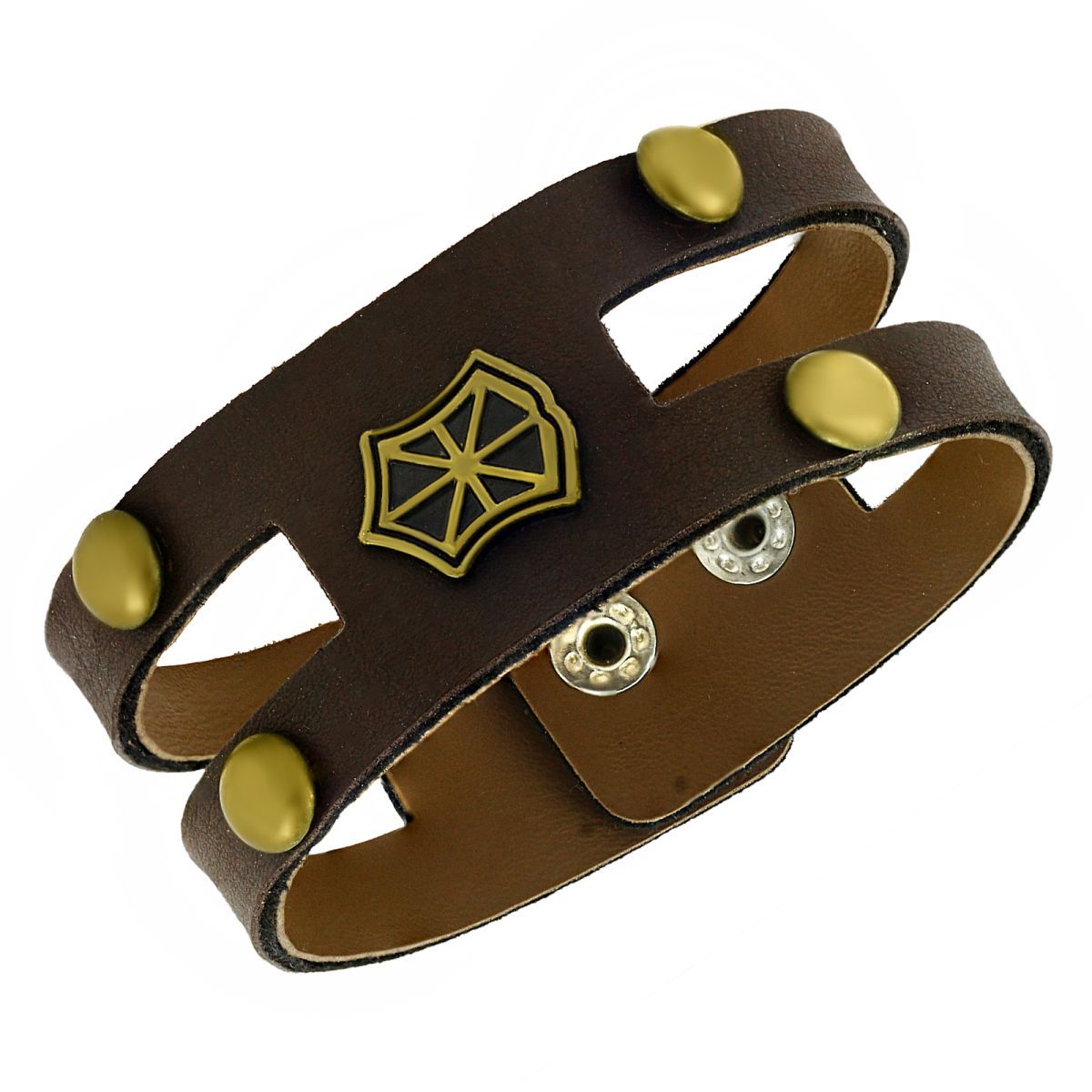 Stylish 100% Genuine Tan Brown Handcrafted Leather Multi-Strand Wrist Band Bracelet Boys Men Secondary image