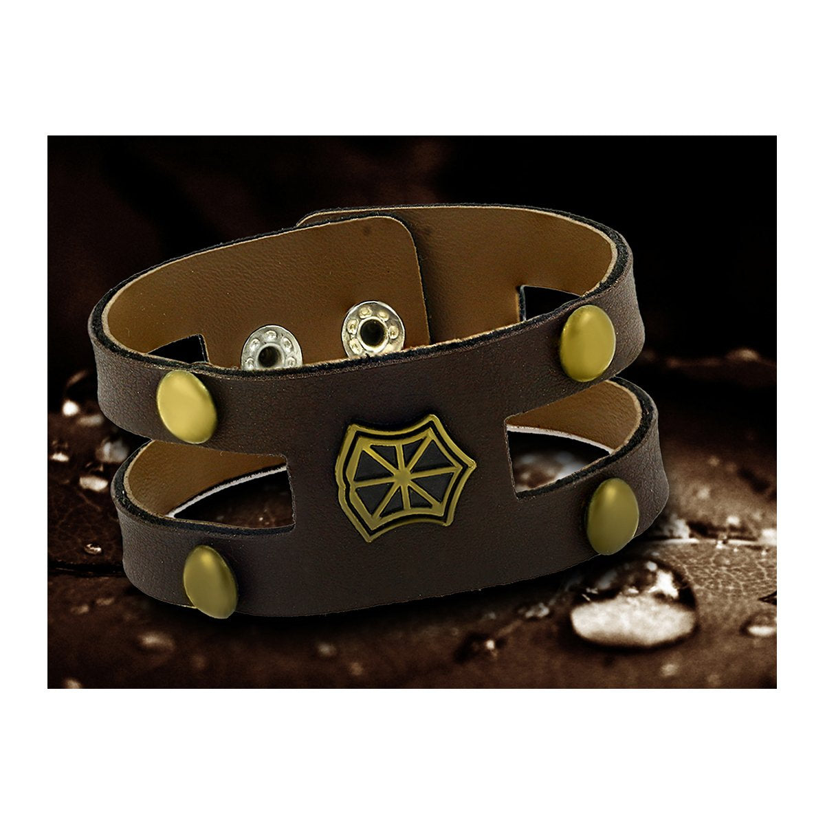 Stylish 100% Genuine Tan Brown Handcrafted Leather Multi-Strand Wrist Band Bracelet Boys Men Main image