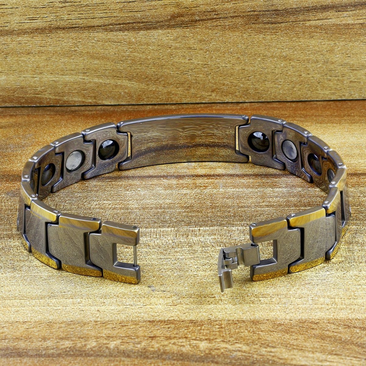 Silver Gold CZ Tungsten Ceramic Magnet Therapy Bracelet Bulk