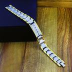 Silver Gold CZ Tungsten Ceramic Magnet Therapy Bracelet Bulk