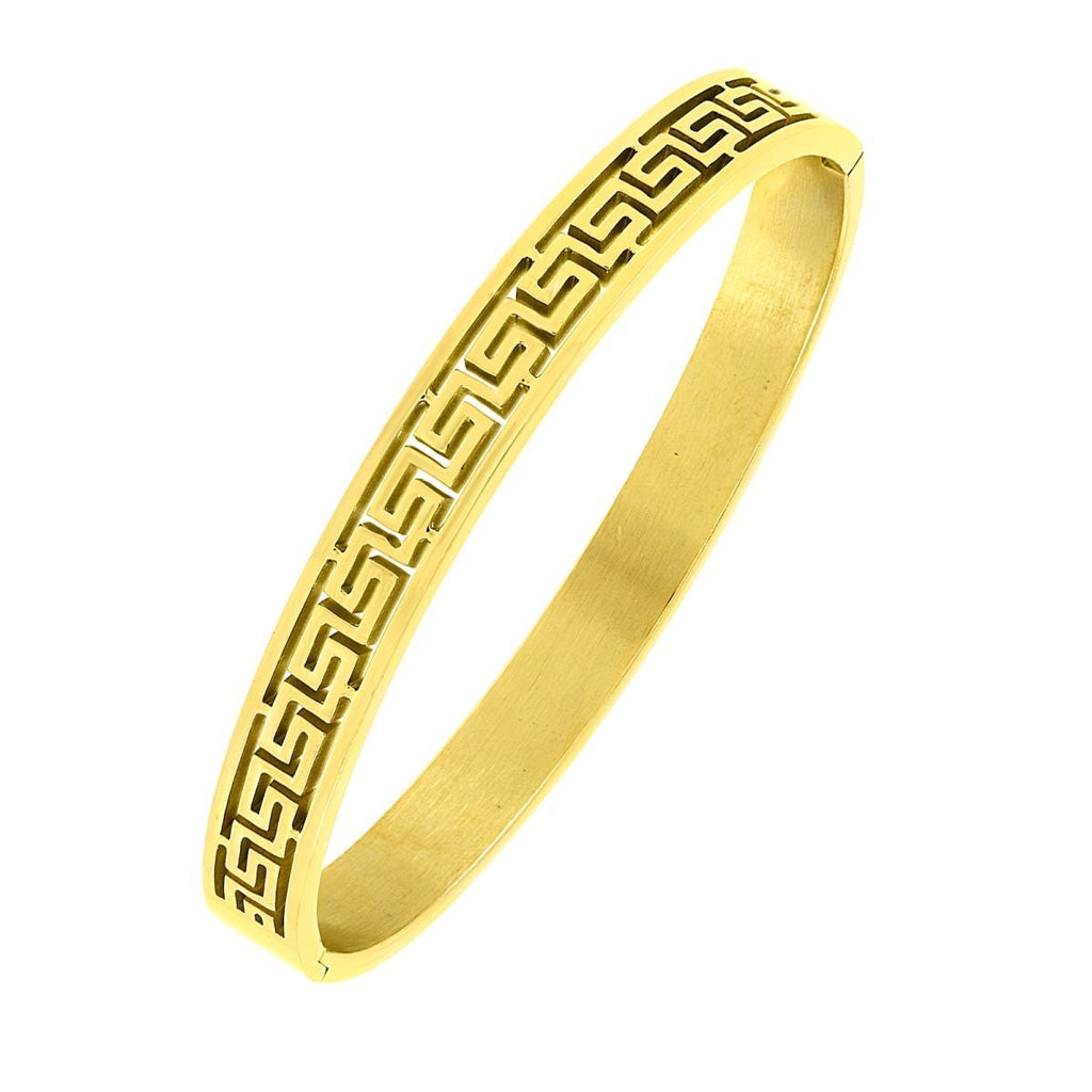 Daily Wear 18K Gold Stainless Steel Oval Bangle Bracelet Men Bulk