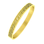Daily Wear 18K Gold Stainless Steel Oval Bangle Bracelet Men Bulk