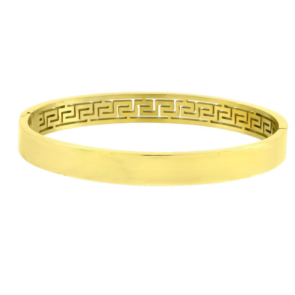 Daily Wear 18K Gold Stainless Steel Oval Bangle Bracelet Men Bulk