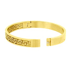 Daily Wear 18K Gold Stainless Steel Oval Bangle Bracelet Men Bulk