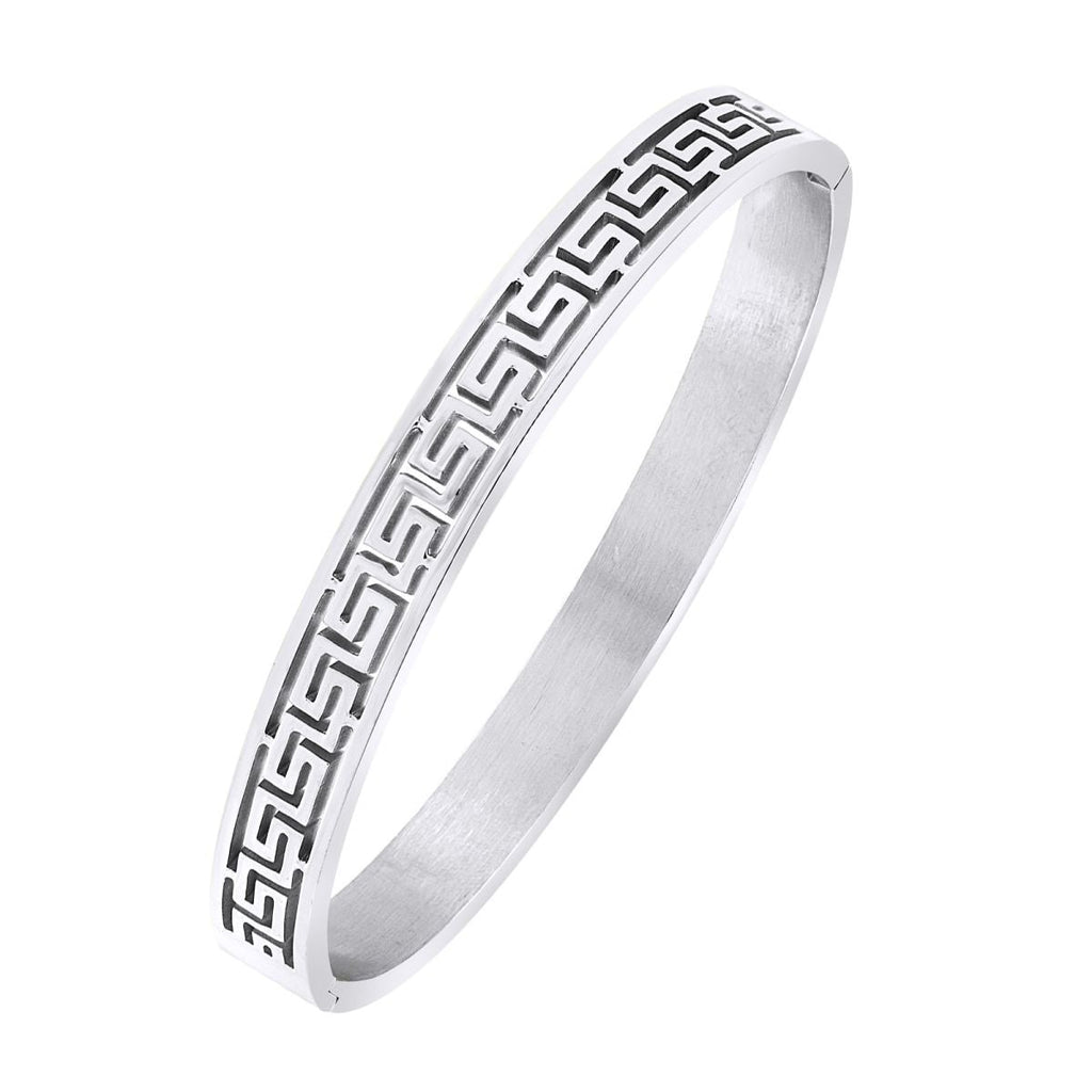 Daily Wear Platinum Silver Stainless Steel Oval Bangle Bracelet Bulk