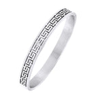 Daily Wear Platinum Silver Stainless Steel Oval Bangle Bracelet Bulk