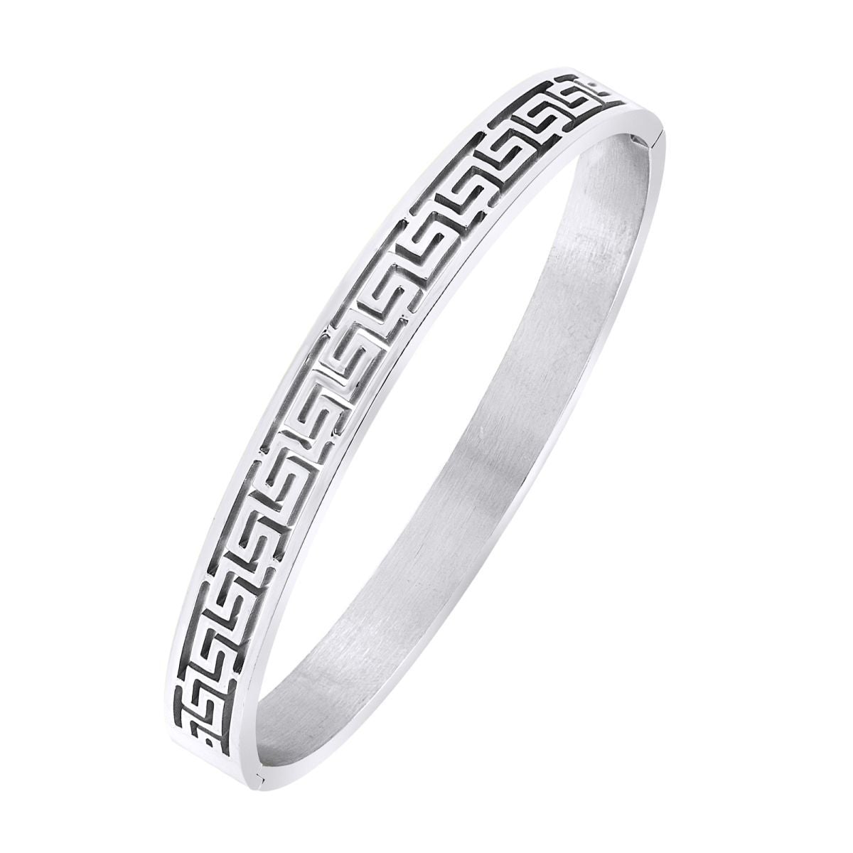 Daily Wear Platinum Silver Stainless Steel Oval Bangle Bracelet Bulk