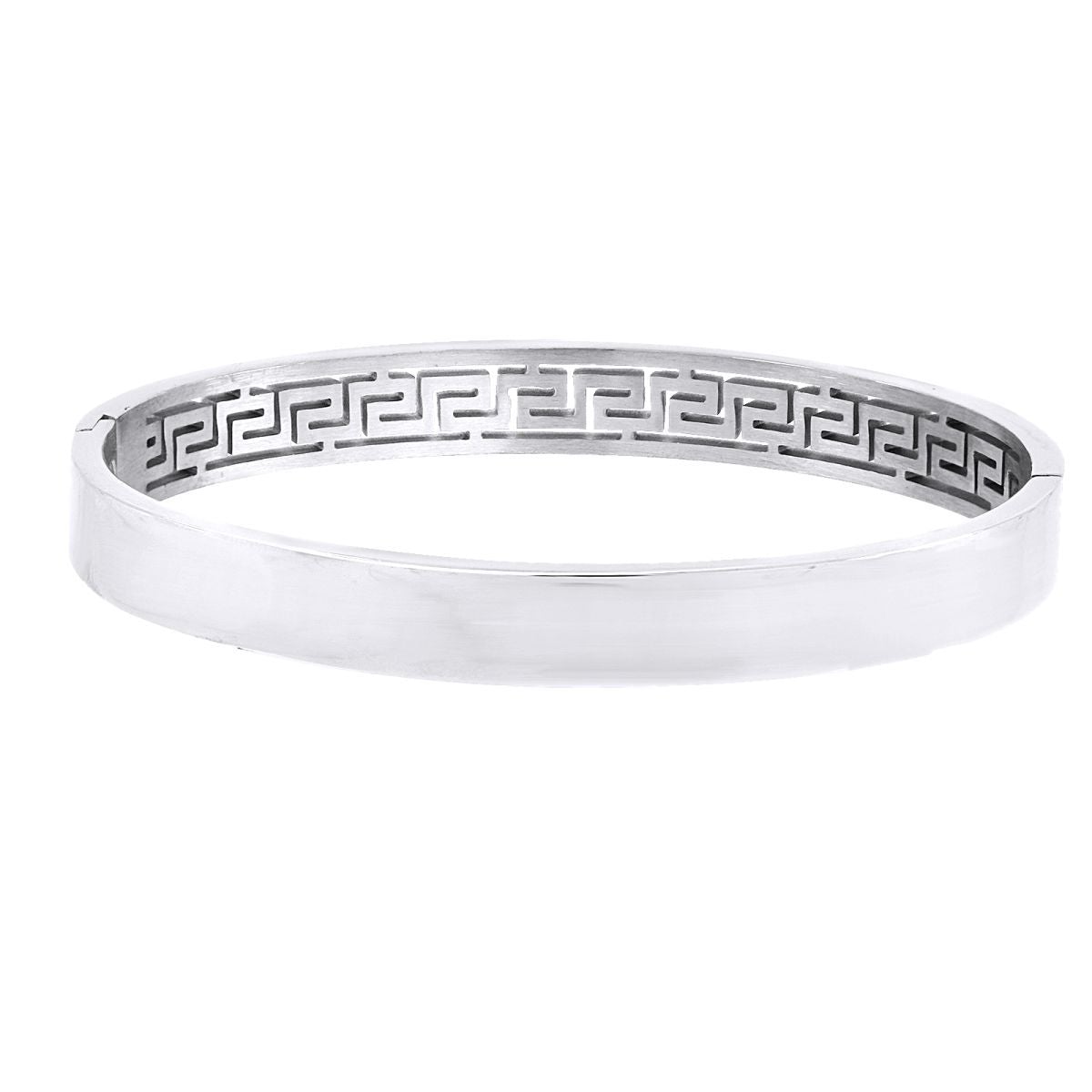 Daily Wear Platinum Silver Stainless Steel Oval Bangle Bracelet Bulk