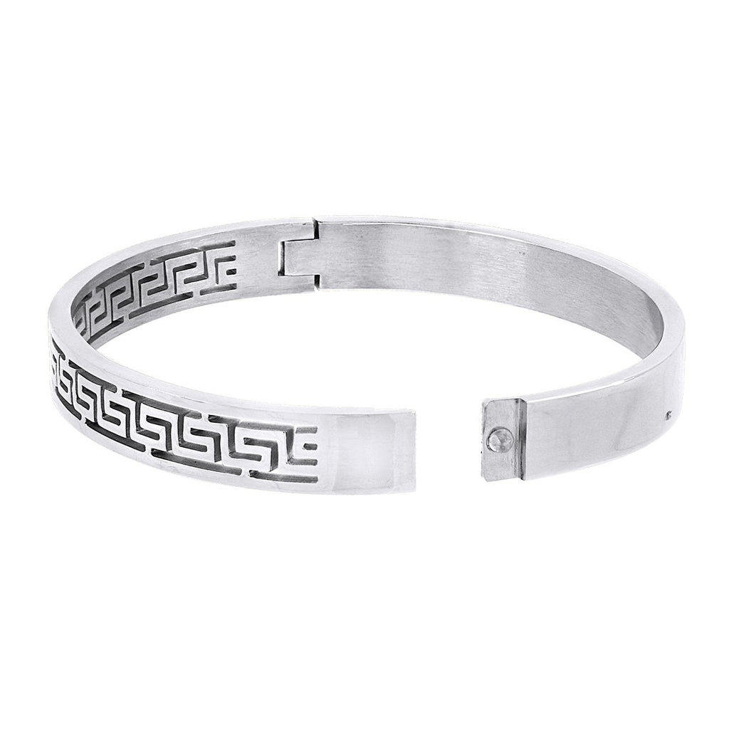 Daily Wear Platinum Silver Stainless Steel Oval Bangle Bracelet Bulk