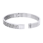 Daily Wear Platinum Silver Stainless Steel Oval Bangle Bracelet Bulk