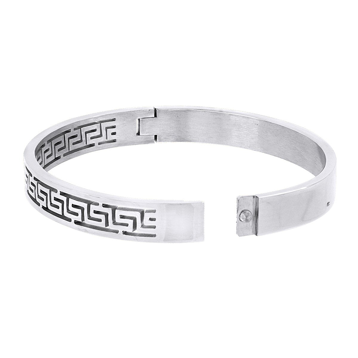 Daily Wear Platinum Silver Stainless Steel Oval Bangle Bracelet Bulk