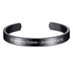 8Mm Stainless Steel Letter Engraved Silver Bangle Cuff Bulk