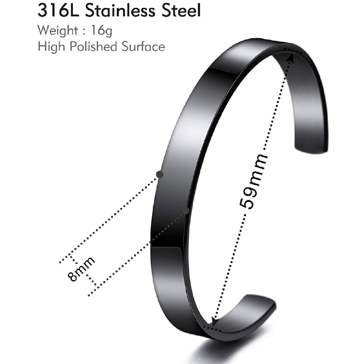 8Mm Stainless Steel Letter Engraved Silver Bangle Cuff Bulk