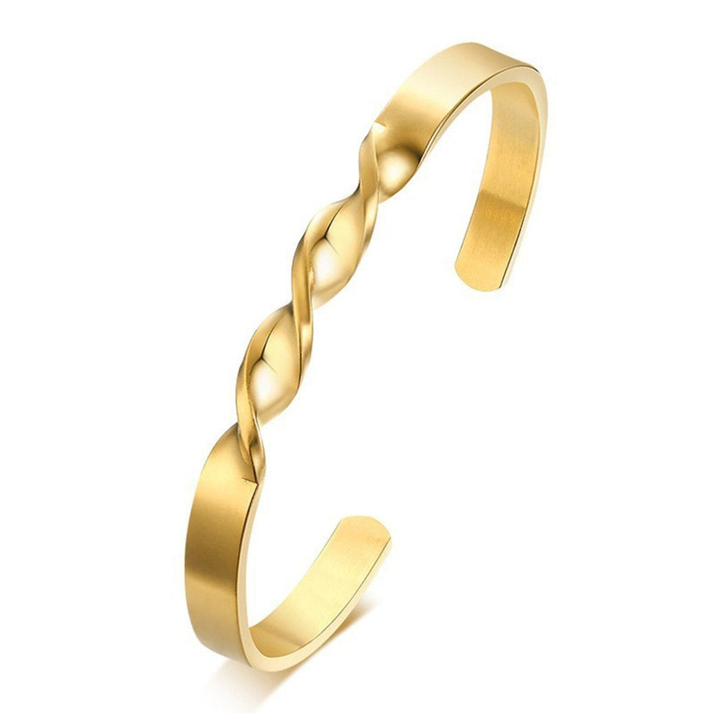18K Gold Stainless Steel Open Cuff Kada Bangle Bracelet Men Bulk