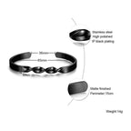 Daily Wear Slim Black Stainless Steel Cuff Kada Bangle Bracelet Bulk