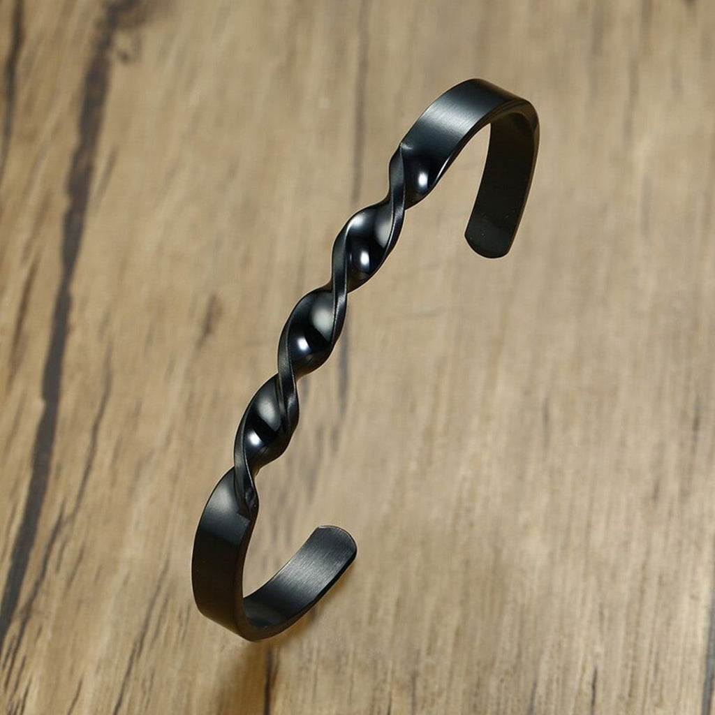 Daily Wear Slim Black Stainless Steel Cuff Kada Bangle Bracelet Bulk