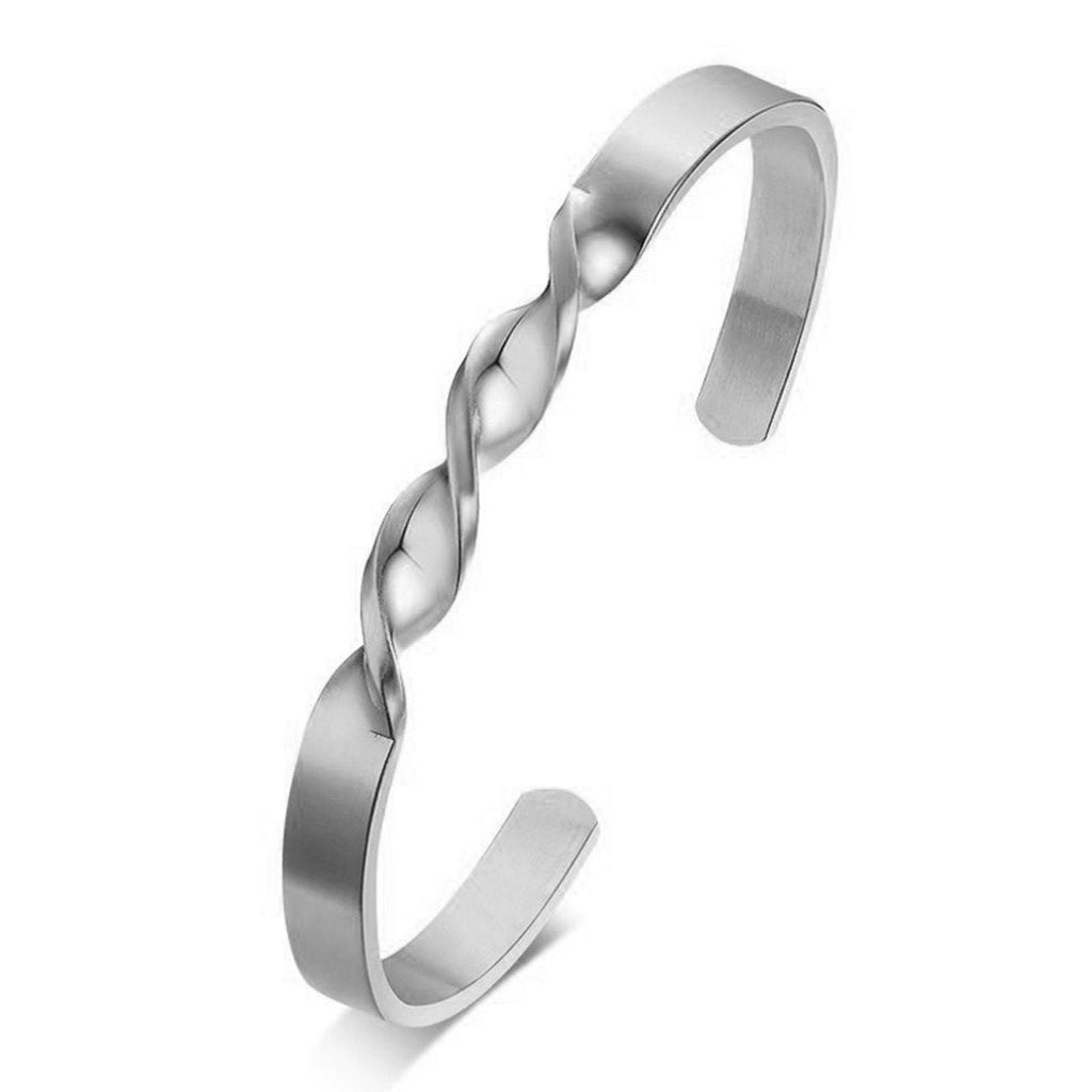 Slim Platinum Silver Stainless Steel Cuff Kada Bangle Bracelet Bulk
