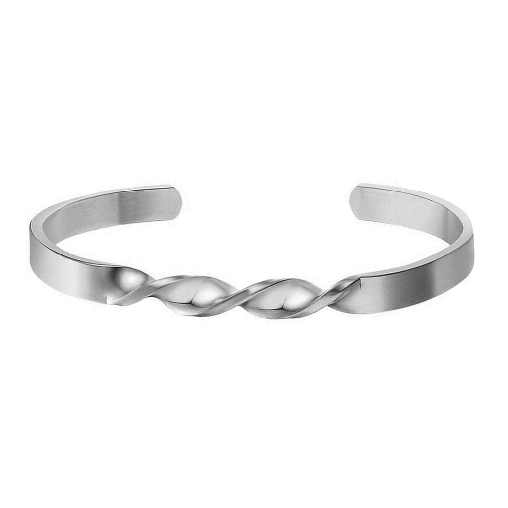 Slim Platinum Silver Stainless Steel Cuff Kada Bangle Bracelet Bulk
