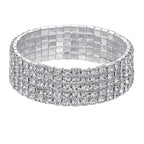 Five Line Austrian Rhinestone Crystal Stretch Elastic Bracelet Bulk