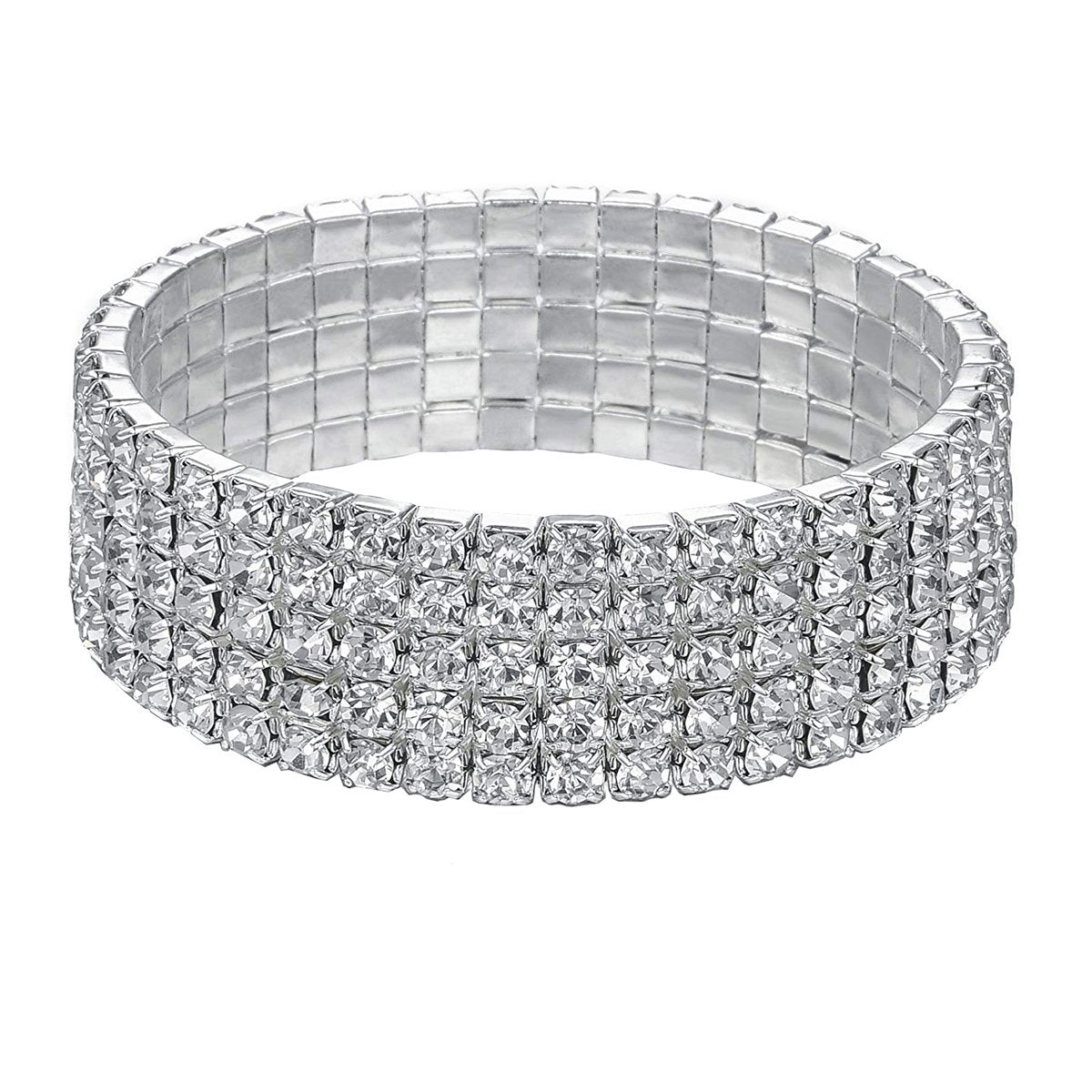 Five Line Austrian Rhinestone Crystal Stretch Elastic Bracelet Bulk