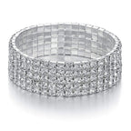 Five Line Austrian Rhinestone Crystal Stretch Elastic Bracelet Bulk