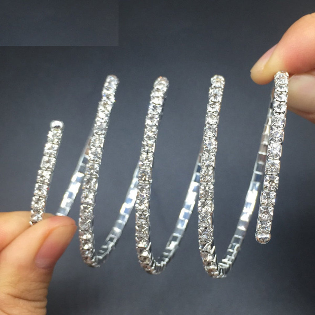 Three Line Austrian Rhinestone Crystal Stretch Elastic Bracelet Bulk