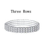 Three Line Austrian Rhinestone Crystal Stretch Elastic Bracelet Bulk