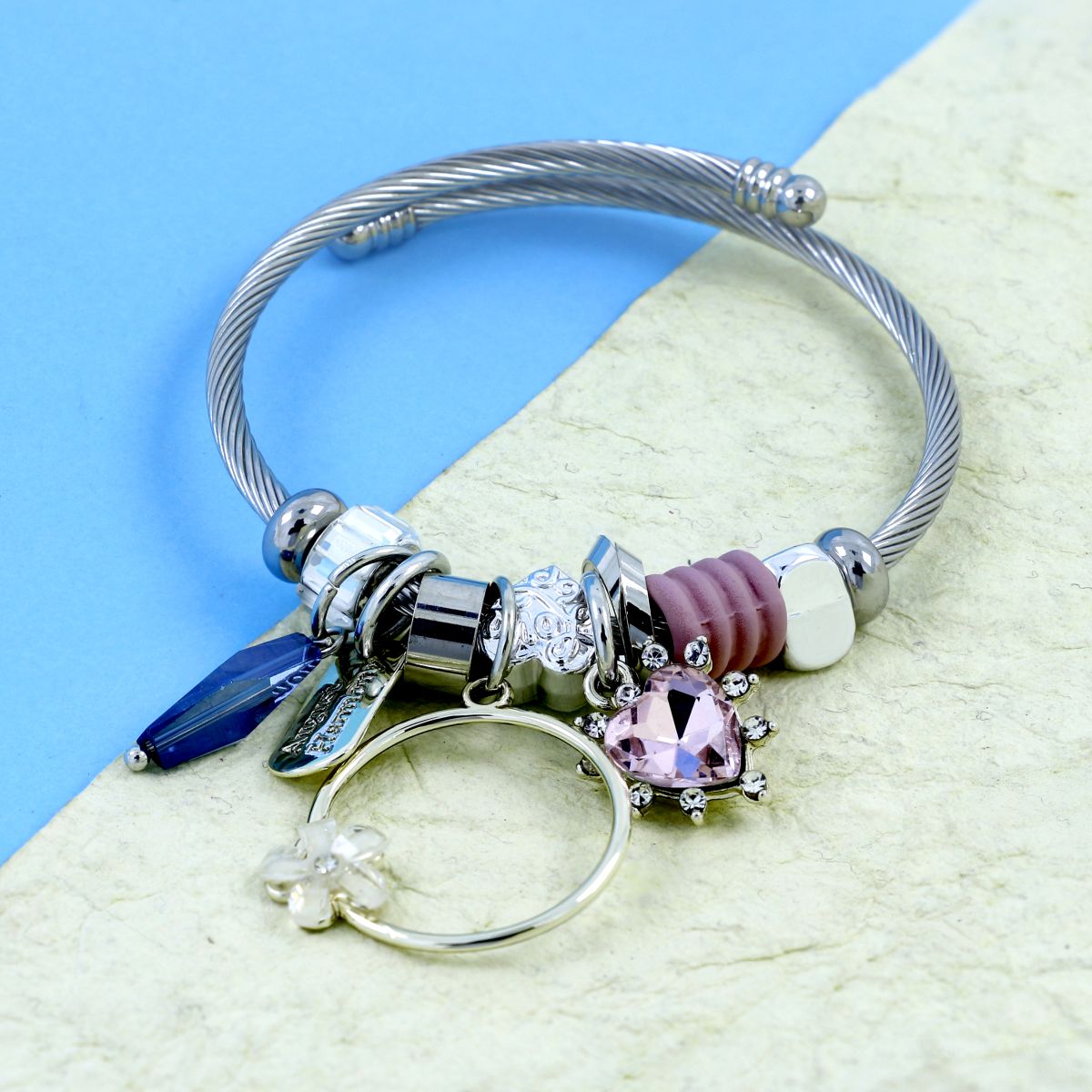 Trendy Stylish Charms Pandora Dream Catcher Star Blue Bracelet Bulk Main image