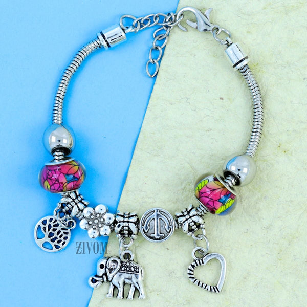 Trendy Stylish Chams Pandora Flower Star Pink Blue Bracelet Women Main image