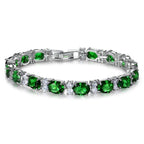 Tennis Emerald Green Cubic Zirconia American Diamond Bracelet Bulk