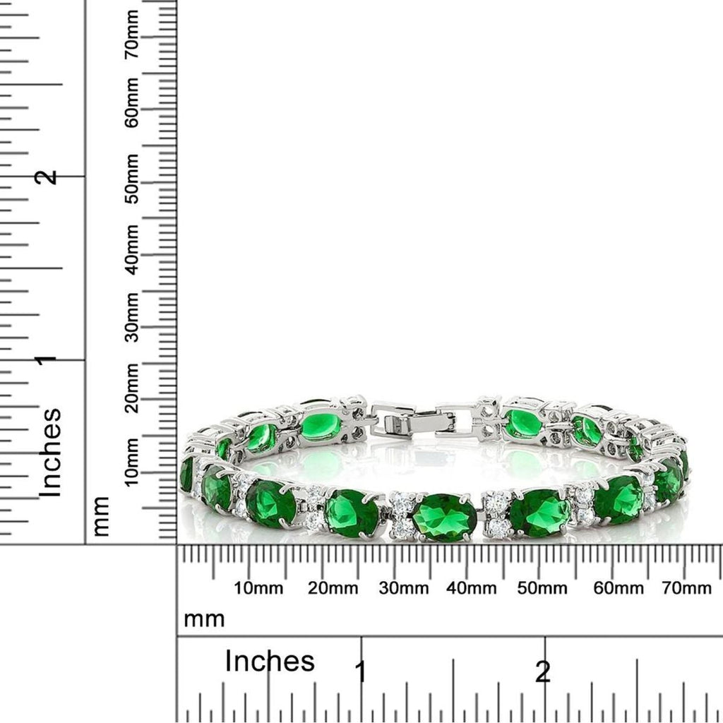 Tennis Emerald Green Cubic Zirconia American Diamond Bracelet Bulk