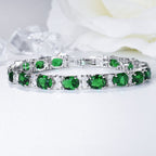 Tennis Emerald Green Cubic Zirconia American Diamond Bracelet Bulk